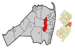 Monmouth County New Jersey Incorporated and Unincorporated areas Tinton Falls Highlighted